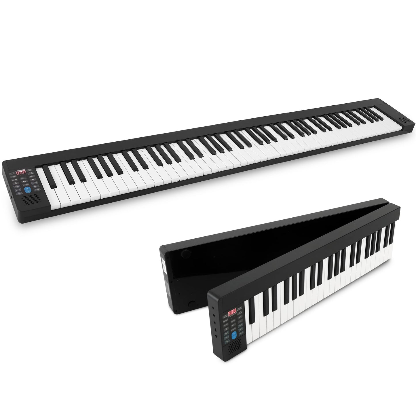 Pyle Electric Keyboard Piano 88 Keys - Portable Foldable Digital Piano Keyboard With Bluetooth, 128 Rhythms/Tones,Semi weighted keys, Sustain Pedal, Piano Bag - for Beginners, Kids,Adult -PKBRD8100