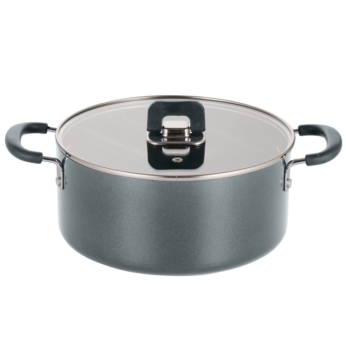NutriChef Casserole with Lid-Non-Stick Stylish Kitchen Cookware with Foldable Knob, 5 Quart, Works with Model: NCCWSTKGRY (Gray), One Size