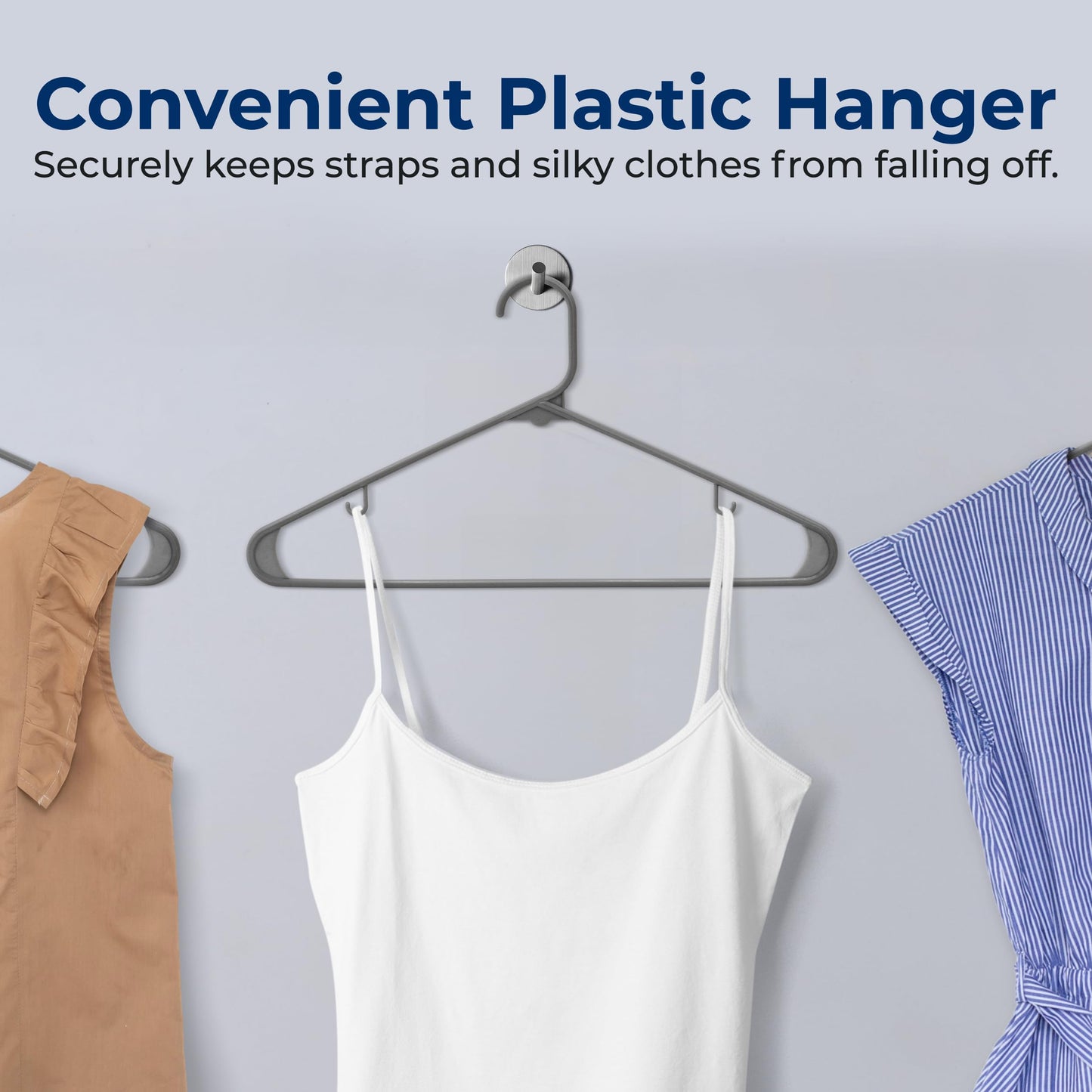 SereneLife Premium 20 Pack Plastic Hangers, Lightweight, Durable, Space Saving Clothes Organizers, Suitable for Shirts, Sweaters, Hoodies, Dresses, Kids Clothes, Good for Home Organization (Gray)