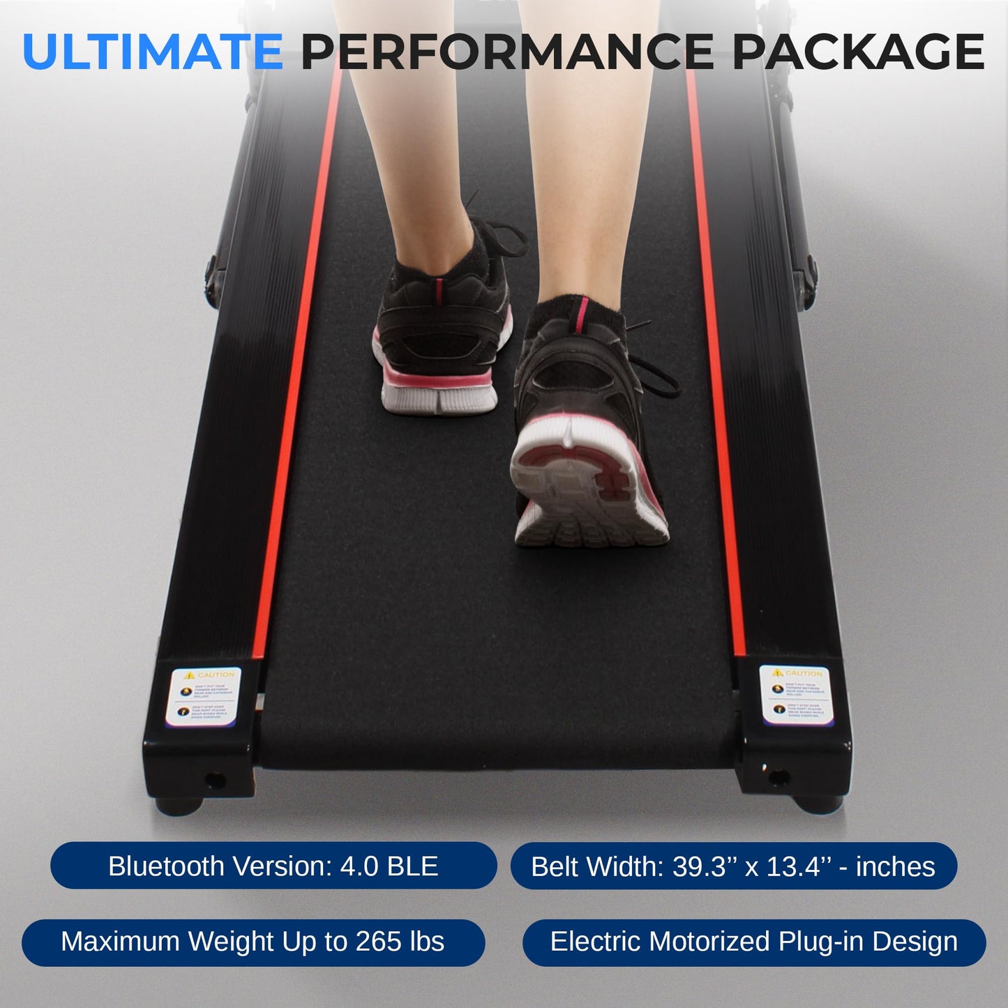 SereneLife Electric Folding Treadmill - Foldable Home Fitness Equipment for Walking & Running, Indoor Home Cardio Machine with Downloadable App, Safety Key, 12 Training Modes, Bluetooth Connectivity