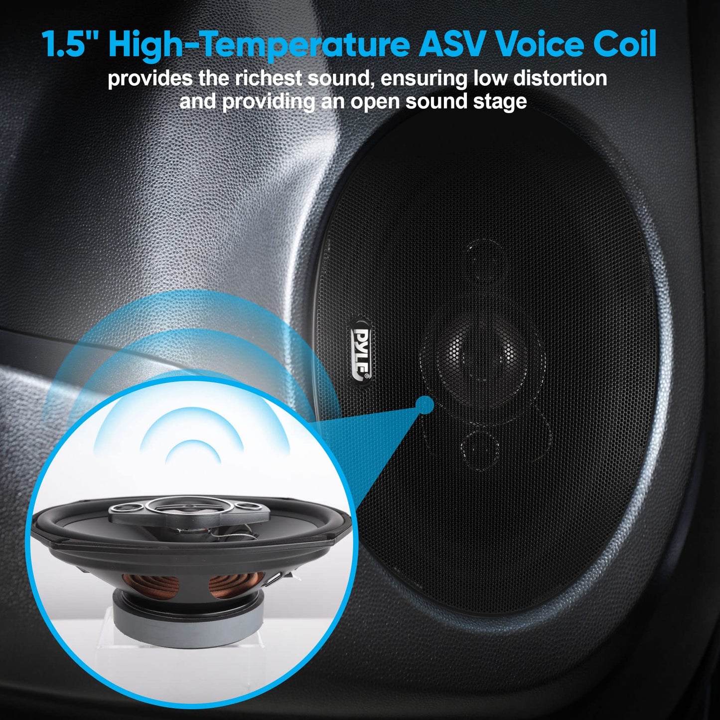 Pyle 6x9"/7x10" car Speakers 4-Way Quadriaxial Full Range Sound Audio - Butyl Rubber Surround, 500W w/ 4Ohm Impedance & 3/4'' Piezo Tweeters - Black Pair