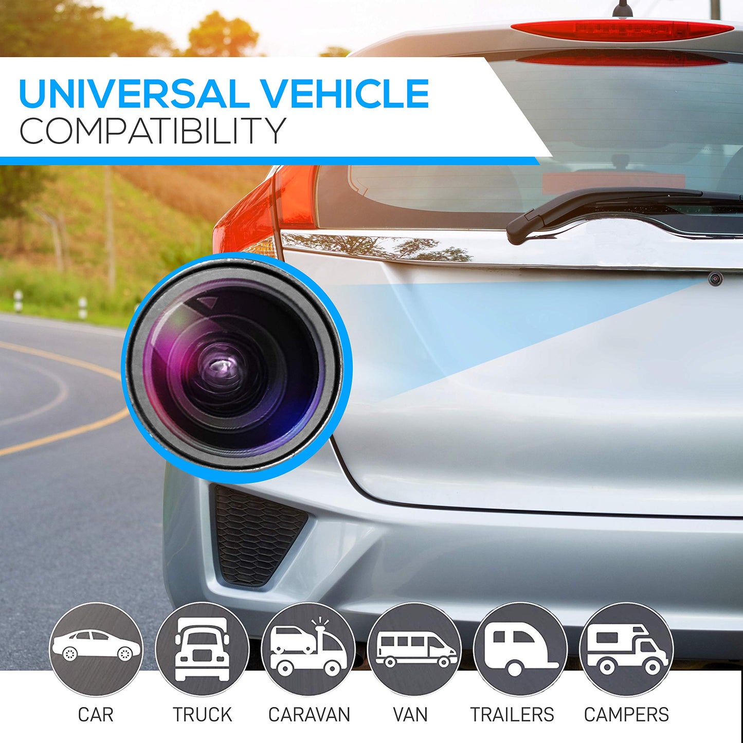 Pyle Universal Front and Rear Dash Camera - 580 x 540 Pixels Compact Mini Car Backup Camera with Night Vision, Waterproof IP-68, 170° Adjustable Viewing Angle, Reverse & Rearview Parking Assistance
