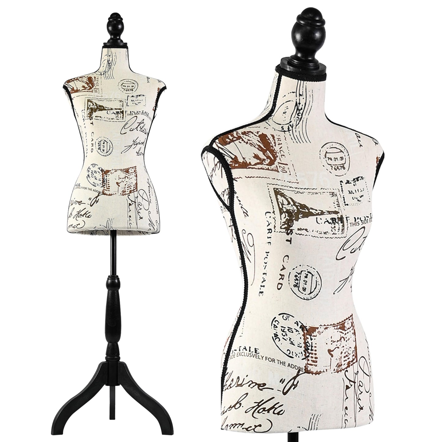 SereneLife Female Torso Mannequin Display - Sturdy and Durable, Adjustable Dress Form (52-64"), Lightweight, Easy-to-Assemble, Stable Tripod Stand, Smooth Surface for Retail Clothing Display