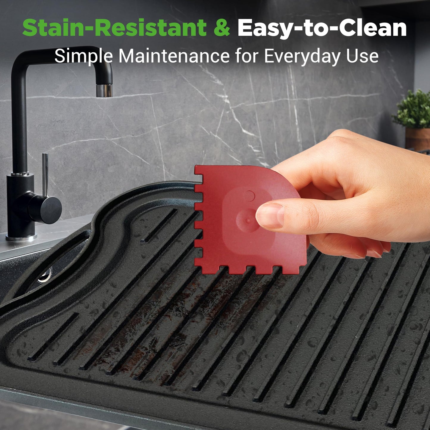 NutriChef Reversible Cast Iron Griddle – Flat & Grill Sides, Extra-Wide, Oven Safe, PFOA & PFOS Free, Compatible with Multiple Stovetops