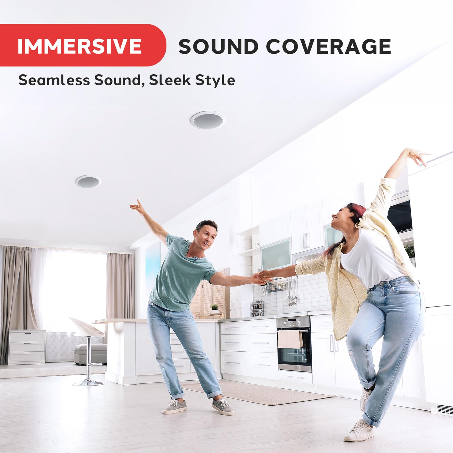 Pyle 8.0" Ceiling Wall Mount Speakers - Pair of 2-Way Full Range Sound Stereo Speaker Audio System Flush Design w/ Electronic Crossover Network 40Hz-20kHz Frequency Response & 250 Watts Peak - PDIC86