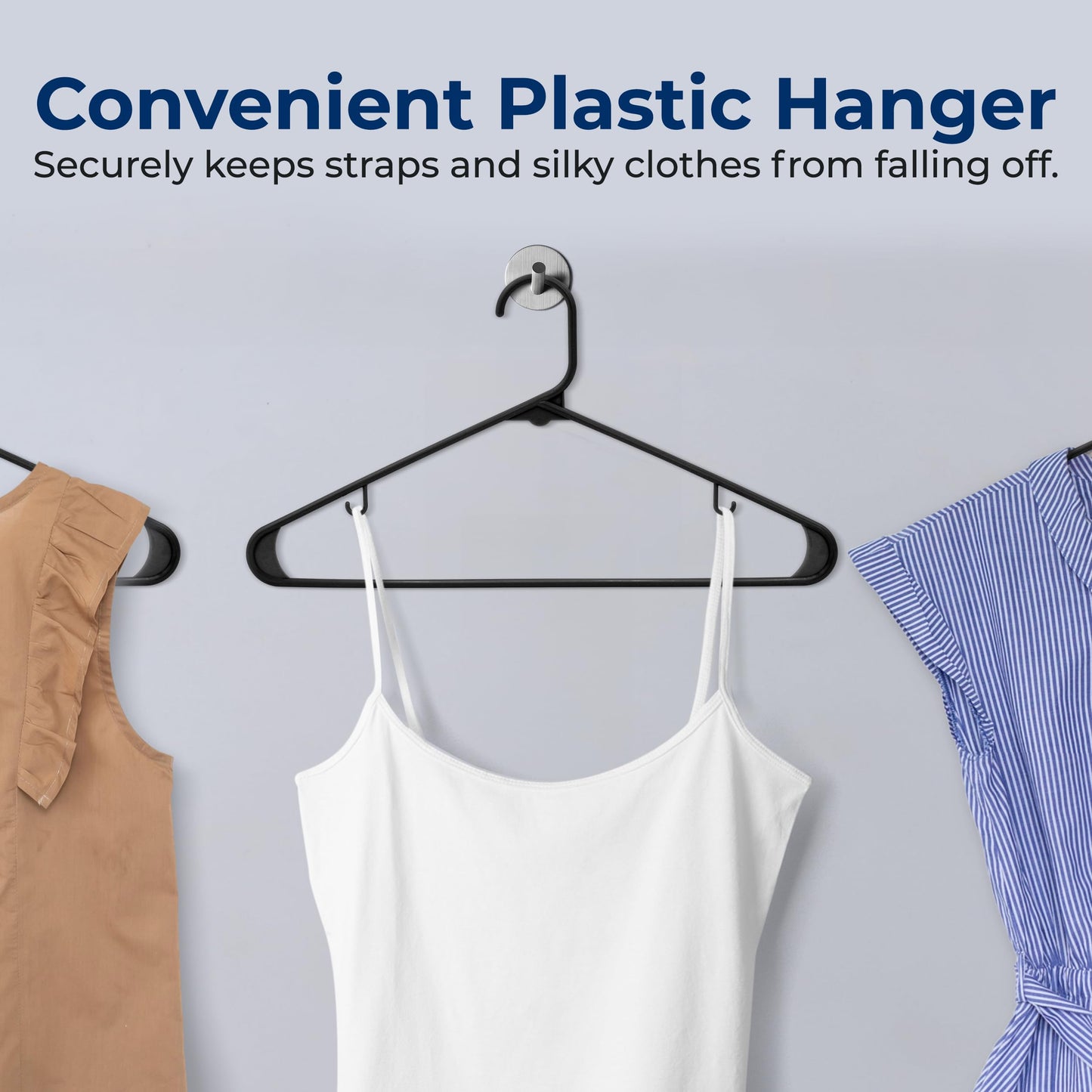 SereneLife 100 Pack Plastic Hangers, Non-Slip, Space-Saving Closet Organizers, Durable and Strong for Shirts, Sweaters, Hoodies, Kids Clothes & Dresses, Ultra-Thin, Lightweight