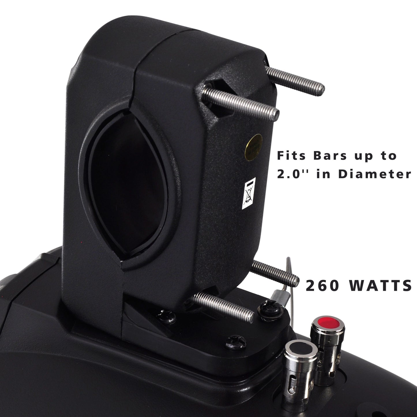 Pyle Waterproof Marine Wakeboard Tower Speakers - 8in Dual Subwoofer Speaker Set and 1”Tweeter,LED Lights and 260 Watt Power -2-way Boat Audio System with Mounting Bracket -1 Pair-PLMRWB85LEB (Black)