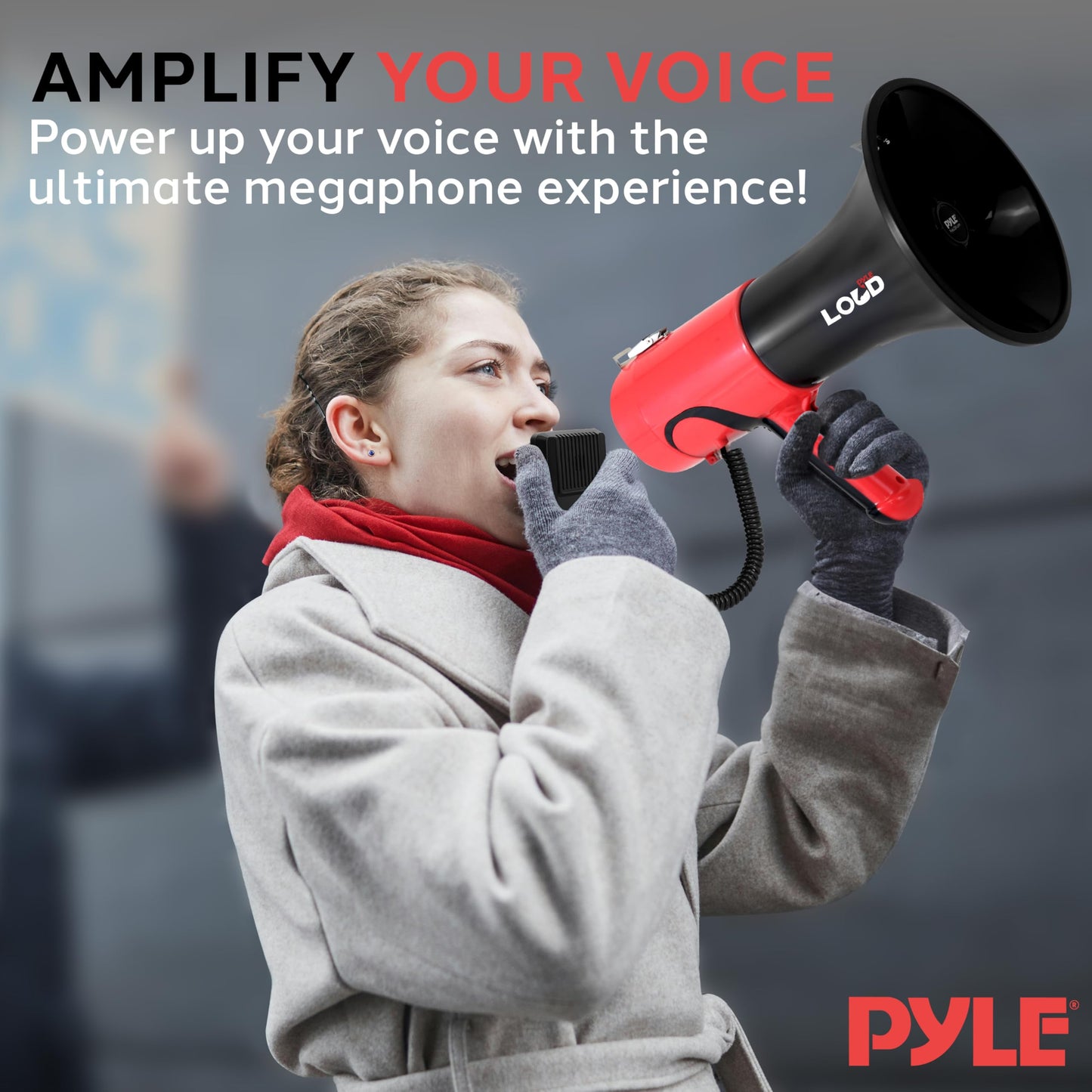 Pyle Portable Megaphone Bullhorn - Bluetooth Compatible PA Speaker with Built-in Voice Changer, 1500 Yard Range, Siren, 100W Adjustable Vol Control, Loudspeaker for Outdoor Sports & Safety Drills