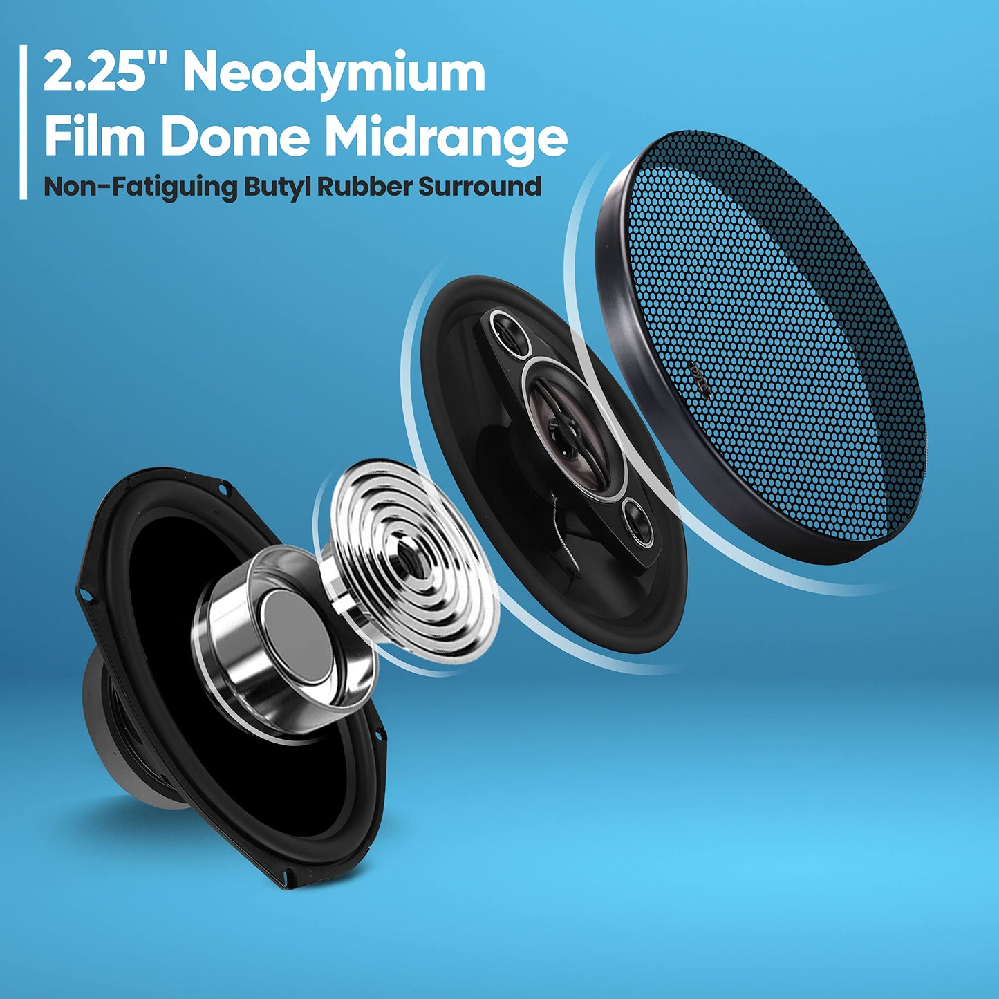 Pyle 6x9"/7x10" car Speakers 4-Way Quadriaxial Full Range Sound Audio - Butyl Rubber Surround, 500W w/ 4Ohm Impedance & 3/4'' Piezo Tweeters - Black Pair