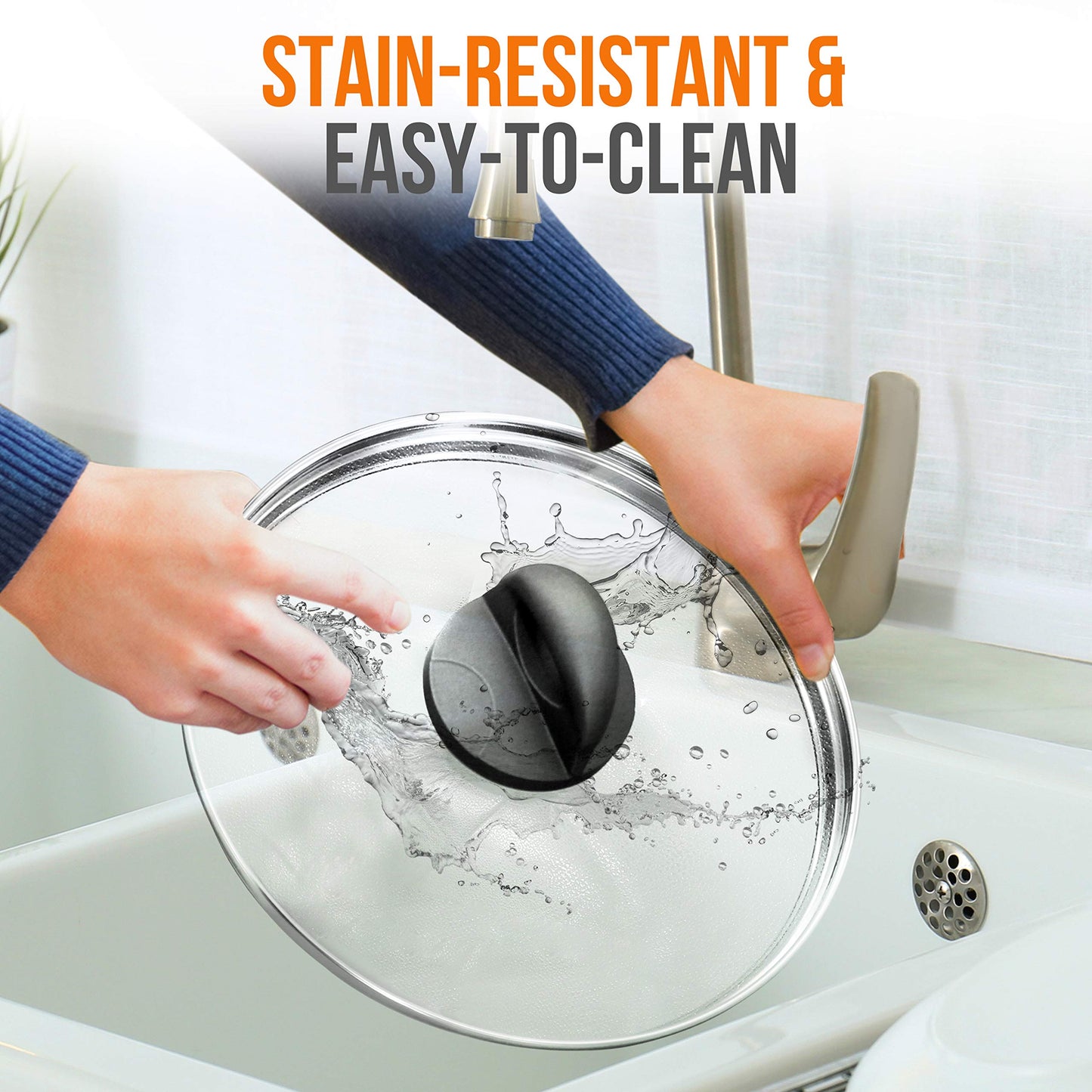 NutriChef Durable Cooking Pot Lid - See-Through Tempered Glass Lids, Fits 7.9'' -inches Pot and Oven Safe, Dishwasher Safe, Works with Model: NCCW12S - NutriChef PRTNCCW12CPCOVER
