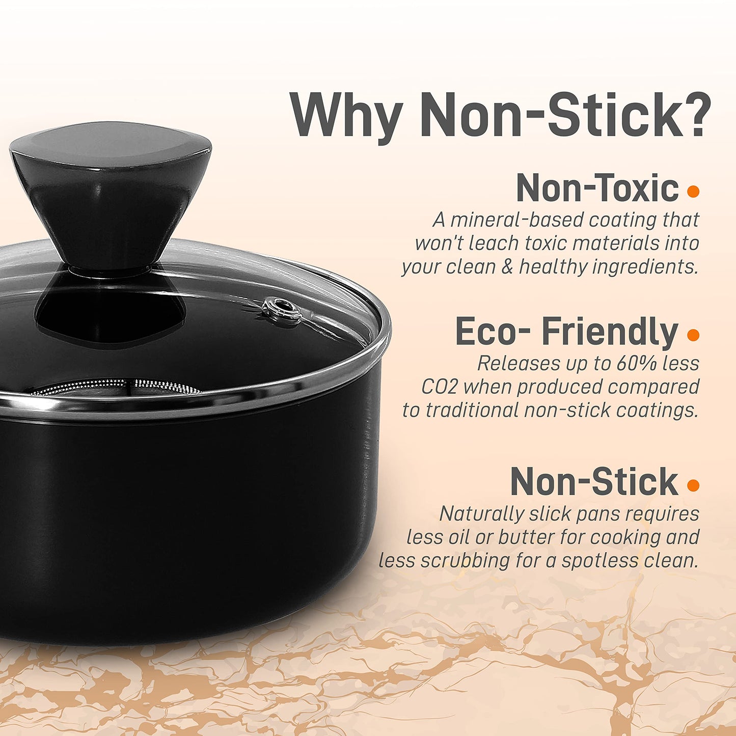 NutriChef Saucepan Pot with Lid - Non-Stick High-Qualified Kitchen Cookware with See-Through Tempered Glass Lids, 1 QT. (Works with Model: NCCWA13)