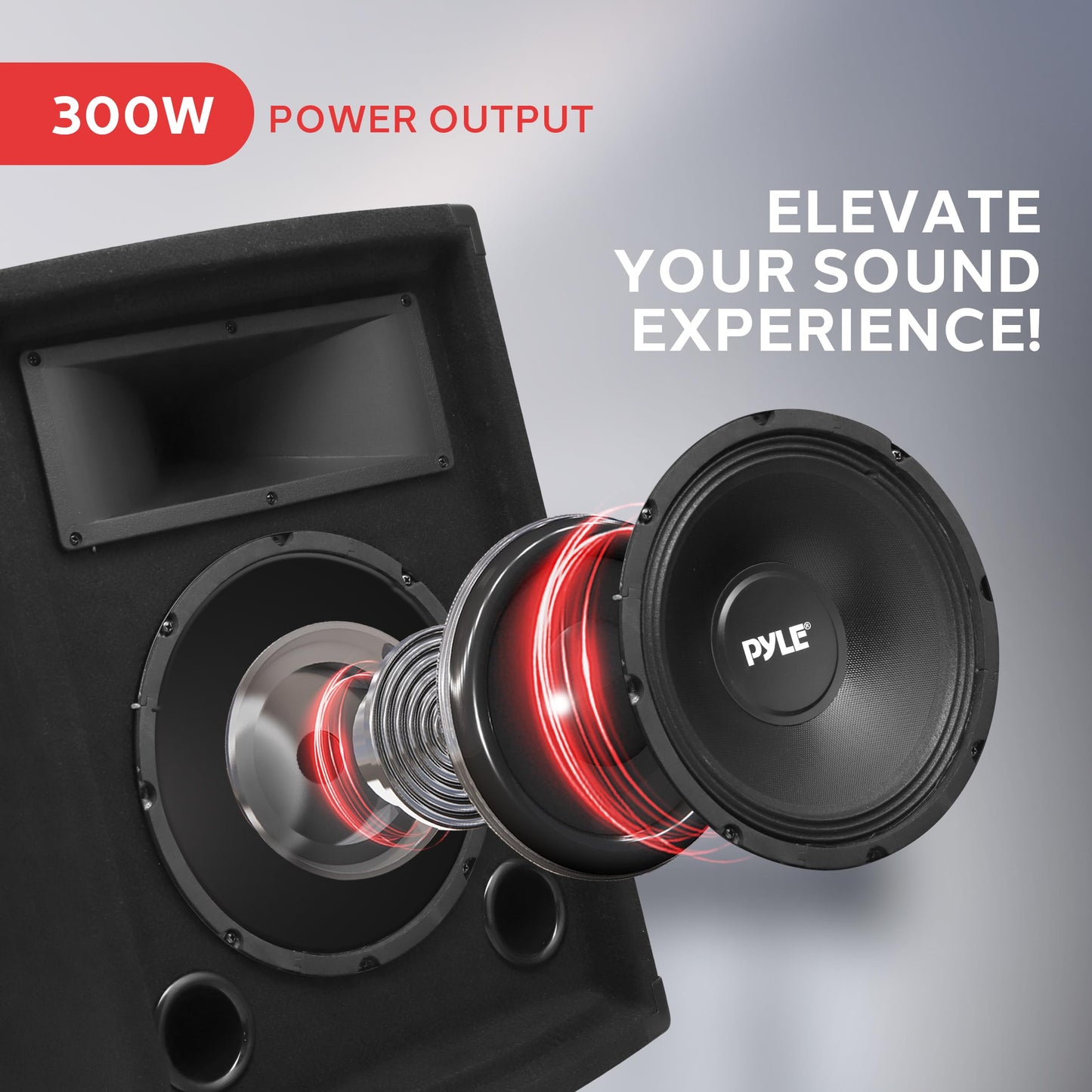 PylePro Passive Cabinet PA Speaker Durable 500 Watt Portable Outdoor Sound System w/ 10" Woofer, 1.5" Kapton VC, 4" x 10" Super Horn for Mids and Highs, Black, One Size (PADH1079)