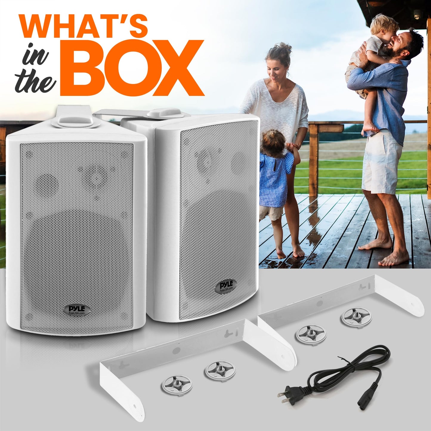 Pyle 6.5'' Wireless BT Streaming Speakers - Pro-Active, Wall Mountable, 100W MAX w/ 2-Way Full Range Stereo Sound Reproduction, Built-in Digital Sound Amplifier, Pair, Elegant White Color - PDWR69BTW
