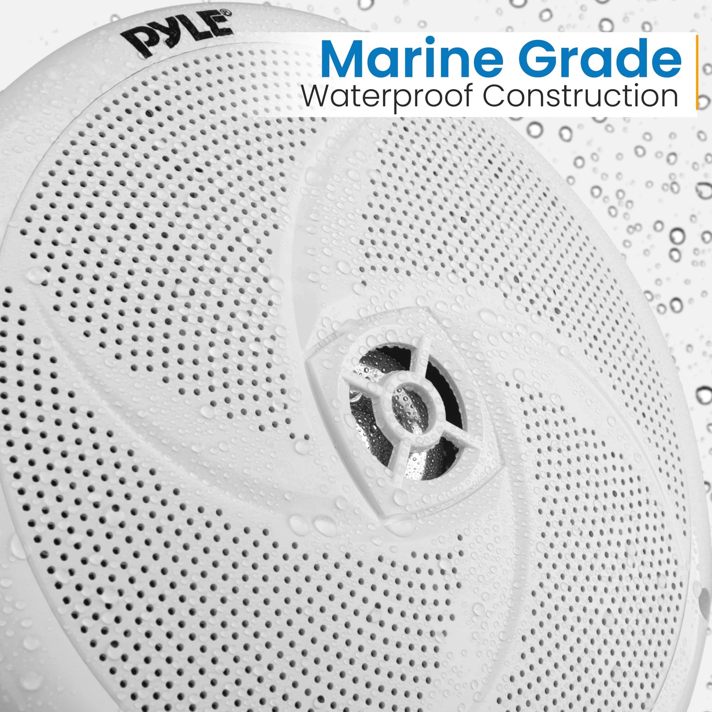 PyleUsa 8” Marine Vehicle Speakers Dual 2-Way 320W 4 Ohm Low Profile Waterproof Car Component Speaker System, 8 Oz Magnet, Voice Coil, for Custom Audio Boat, Truck, Watercraft, Mobile,Off-Road (White)