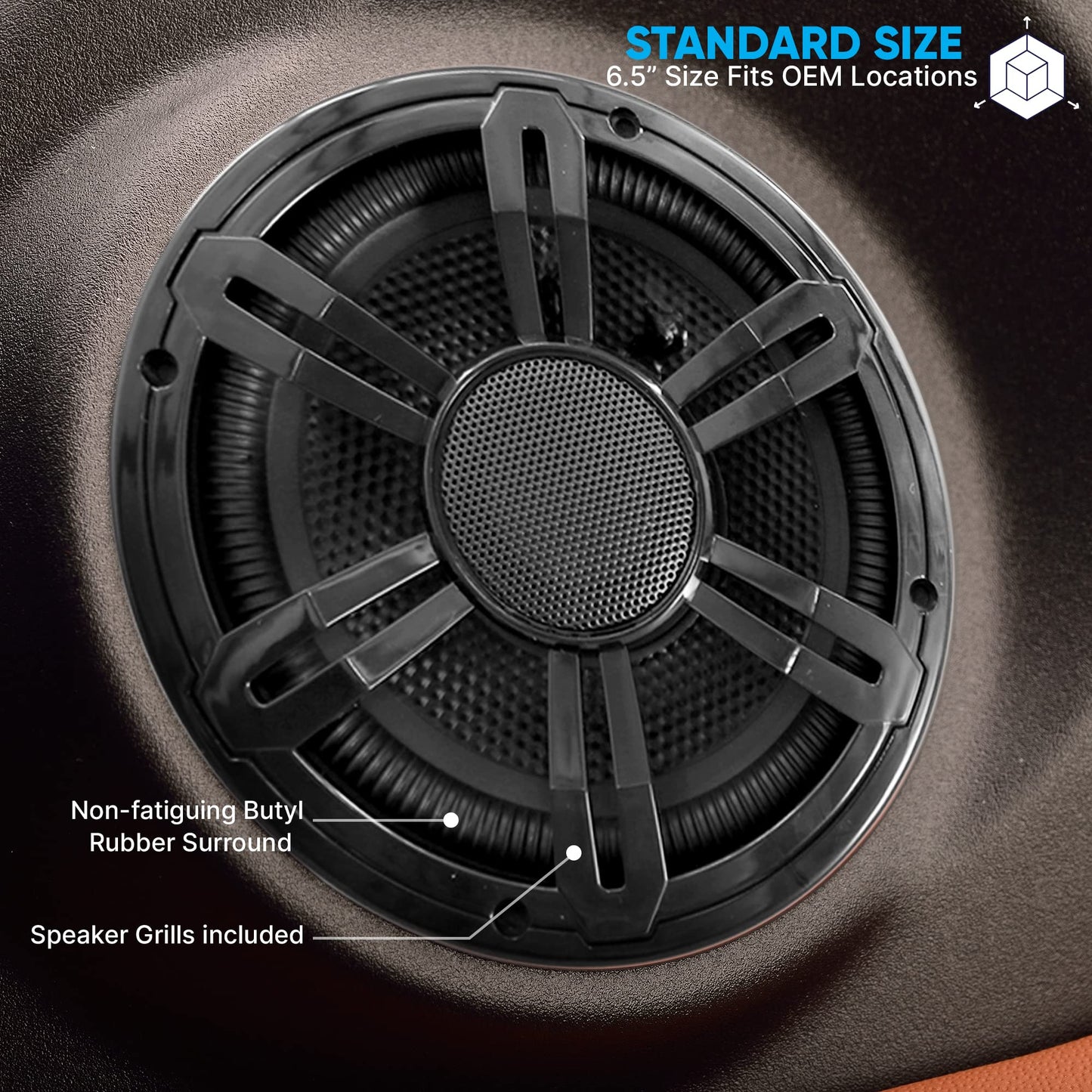 Pyle 6.5" Component Speakers for Car Audio - 2 Pair Kit Includes Pair of Crossover Networks and 1'' Aluminum Tweeters, Injection Cone with Rubber Edge - PLD63C