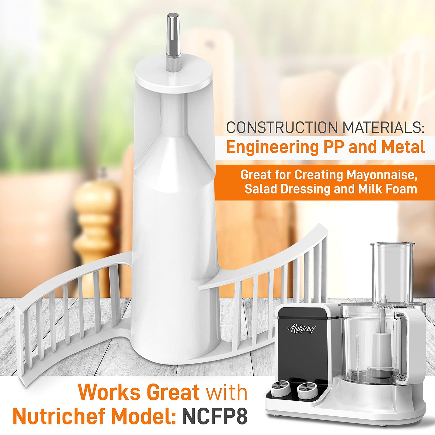 NutriChef Food Processor Emulsifying Blade - Replacement Parts for NutriChef Multifunction Food Processor Model Number: NCFP8