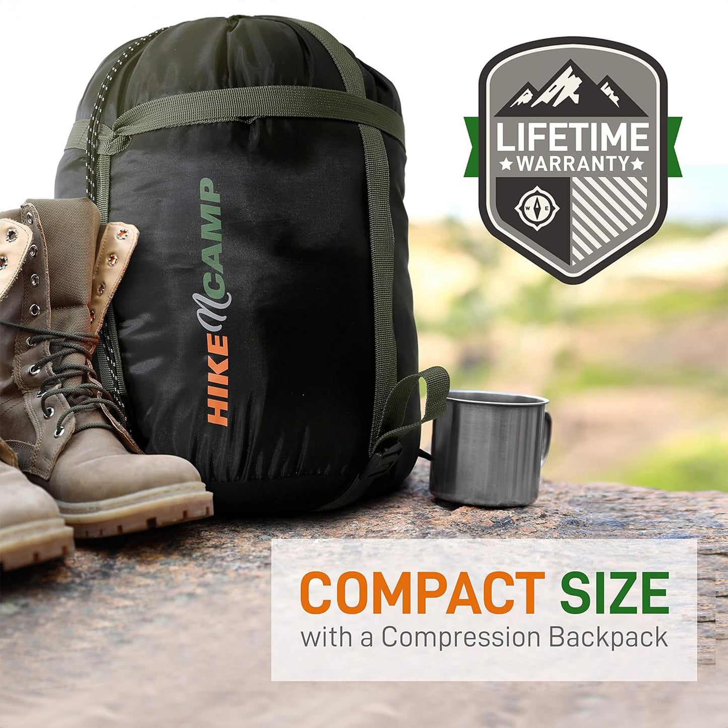 SereneLife Backpacking Sleeping Bag Camping Gear-Double Sleeping Bag For Adults/Teens W/2 Pillows,Bag-Outdoor Lightweight Weather Proof Sleeping Bags For Camping,Backpacking,Hiking-SereneLife SLSBX9