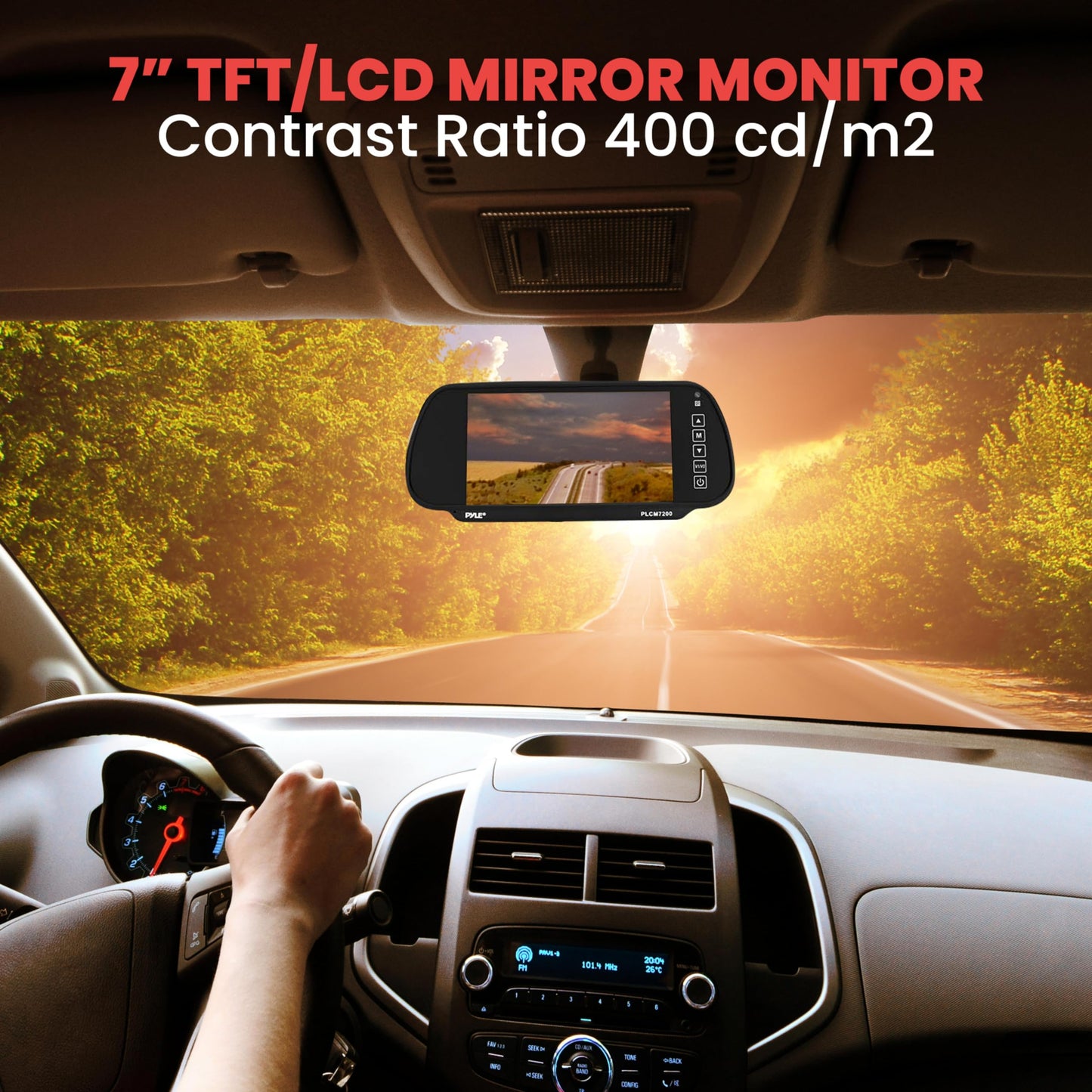 PYLE BACKUP CAR CAMERA, 7" LCD DISPLAY, NIGHT VISION, WATERPROOF, DISTANCE SCALE LINES - COMPLETE SYSTEM WITH ALL NECESSARY CABLES AND WIRING, LICENSE PLATE MOUNTABLE, AUTO SWITCH PAL/NTSC