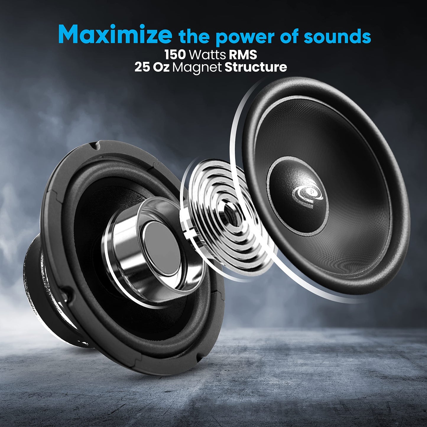 Pyle 8 Inch Car Midbass Woofer - 360 Watt High Powered Car Audio Sound Component Speaker System w/High-Temperature Kapton Voice Coil, 200Hz-5kHz Frequency, 94 dB, 8 Ohm, 35 oz Magnet - PDMR8