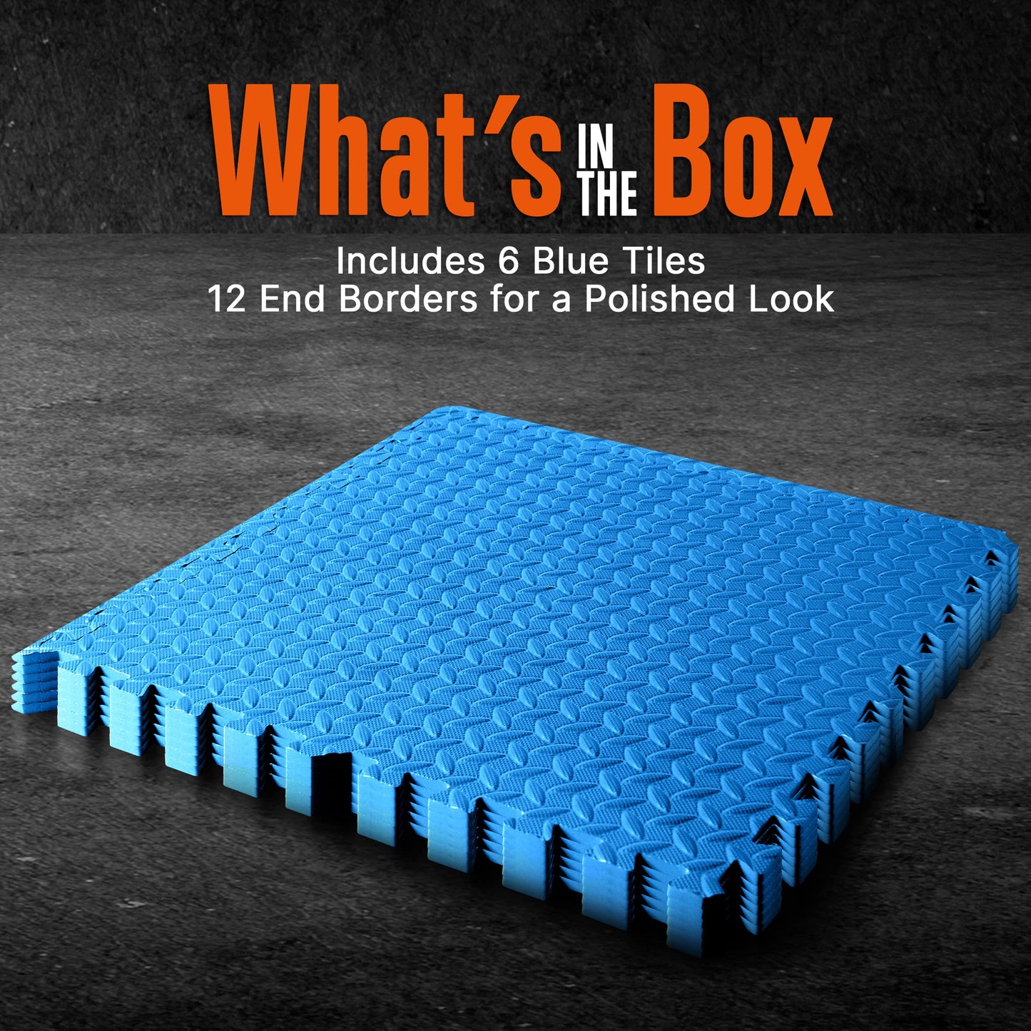 Thick Puzzle Exercise Mat, 6 Pcs EVA Foam Interlocking Tiles Protective Flooring for Gym Equipment and Cushion for Workouts, Durable Non-Skid Texture, Easy to Assemble, Blue