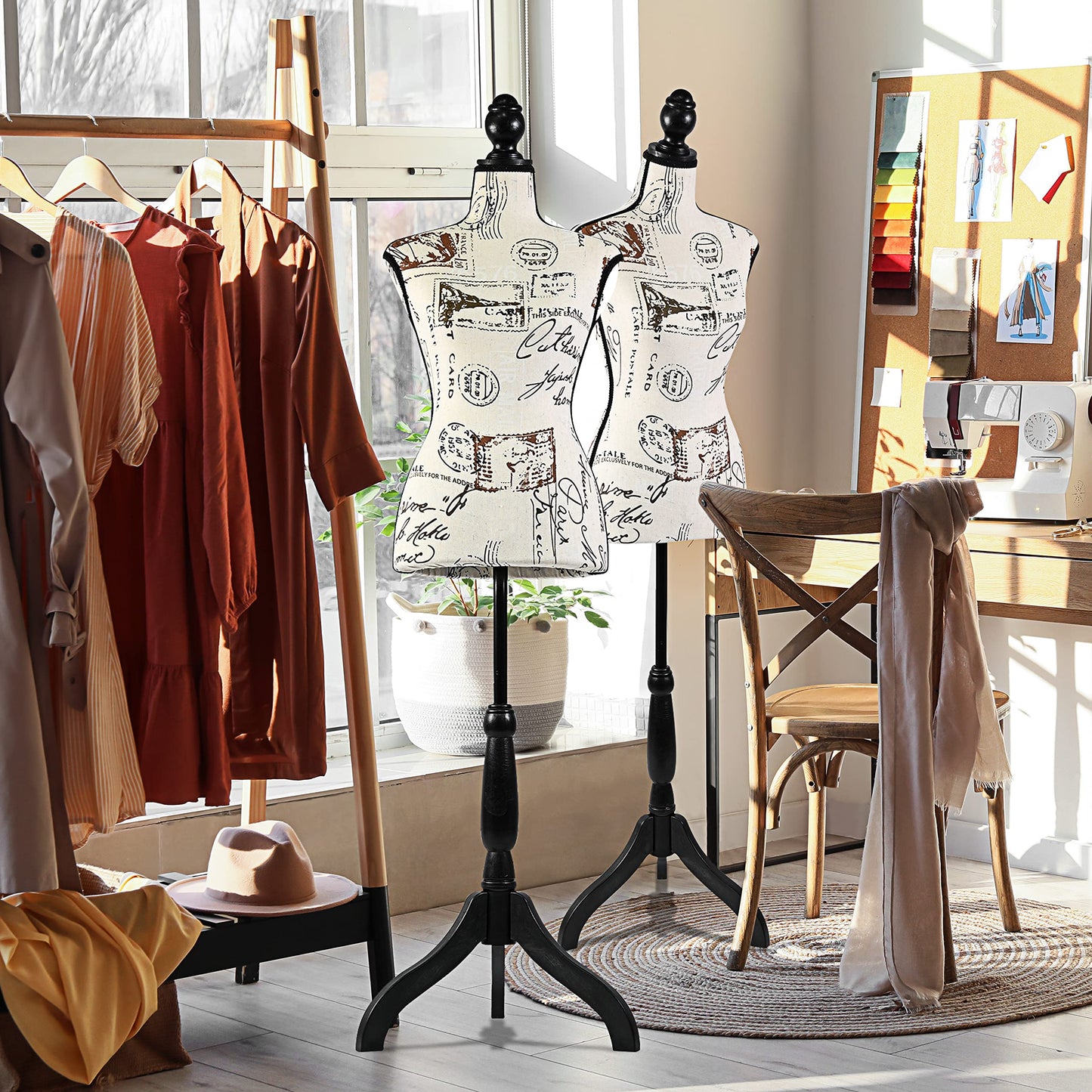 SereneLife Female Torso Mannequin Display - Sturdy and Durable, Adjustable Dress Form (52-64"), Lightweight, Easy-to-Assemble, Stable Tripod Stand, Smooth Surface for Retail Clothing Display