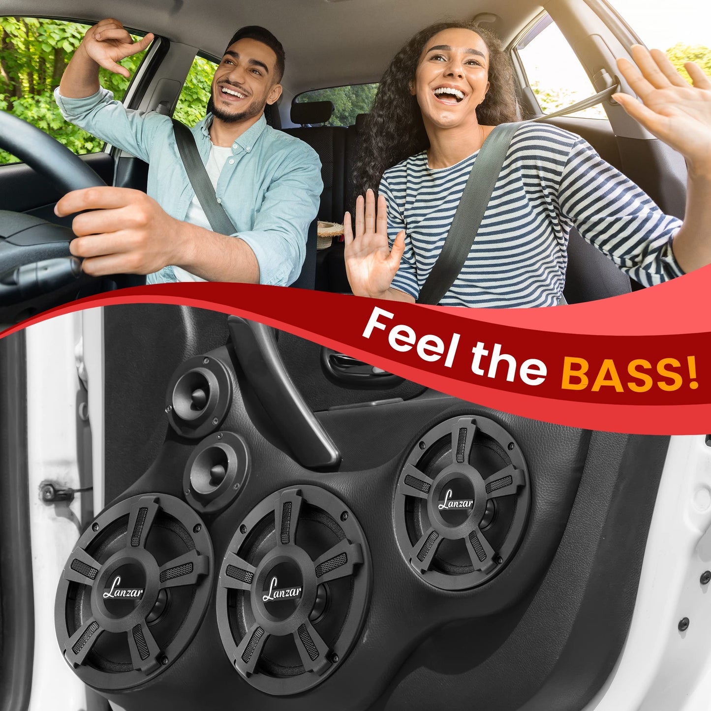 Lanzar Upgraded Opti Pro 6.5” High Power MidBass - Powerful 500 Watt Peak 105Hz – 12 kHz Frequency Response 30 Oz Magnet Structure 4 Ohm w/Paper Cone and Foam Surround Full Range Speaker - OPTI6MI