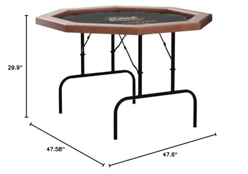 SereneLife 84” Poker Table- 8 Player Octagonal Foldable Cardboard Leisure Game Table, Casino Style, with Water-Resistant Cushioned Rail, w/ 8 Cup Holders