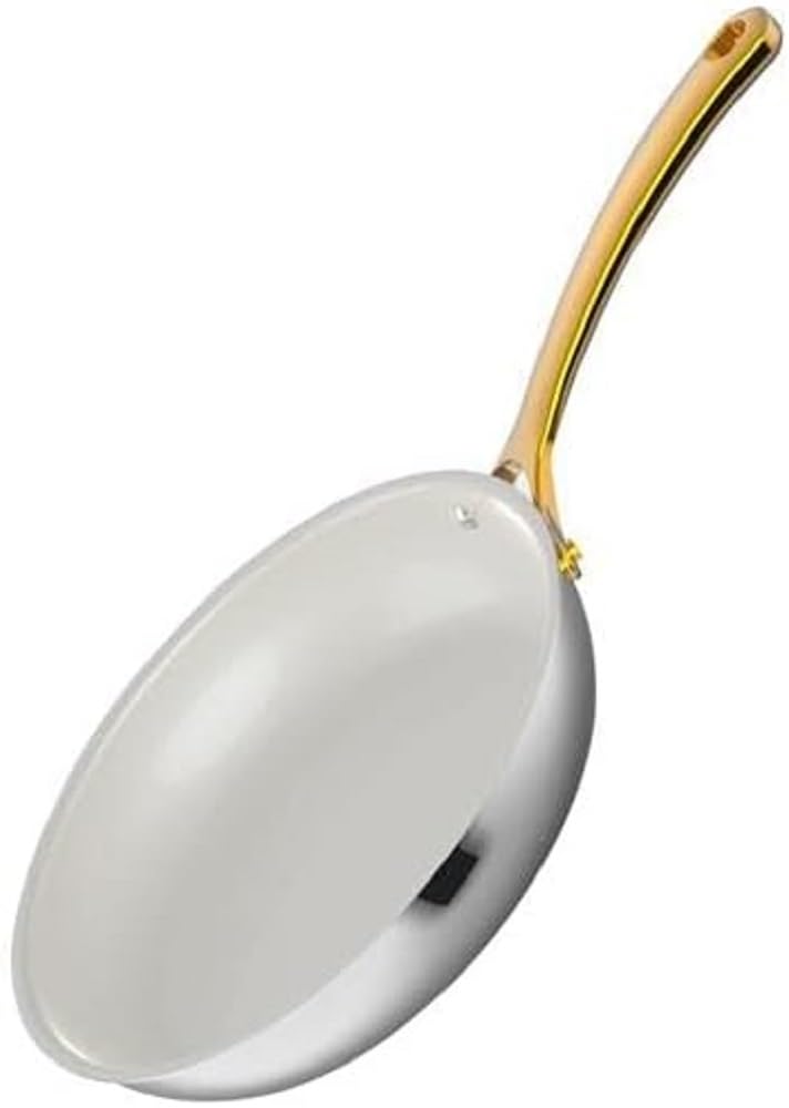 NutriChef 9.5-inch Large Fry Pan - PFOA/PFOS Free Frying Kitchen Cookware w/Interior Coated Prestige Ceramic Non-Stick Coating, Golden PVD Handles, Stylish Kitchenware Works w/Model NCSTS16