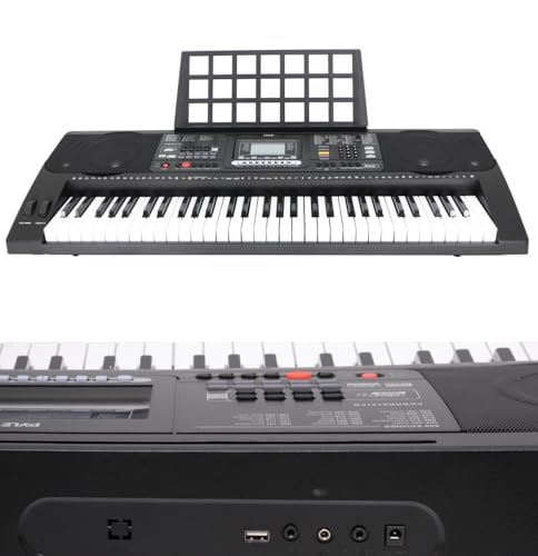 Pyle, Digital Musical Karaoke Portable Electronic Piano Includes Water-Resistant Case Bag Stool & Keyboard Stand (61 Keys), Stadard (PKBRD6151PB)