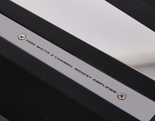 Lanzar 1000W 2-Channel Bridgeable Mono/Stereo Amplifier - High Power MOSFET Amp for Car Audio - Crossover - Bass Boost - RCA Input - Line Output - Thermal/Short Circuit Protection - Slim Size- VCT2110