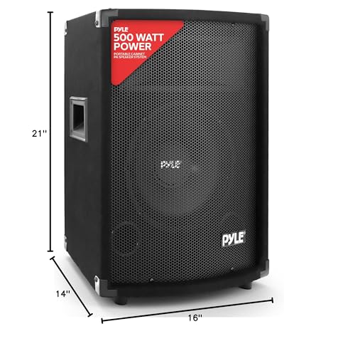 PylePro Passive Cabinet PA Speaker Durable 500 Watt Portable Outdoor Sound System w/ 10" Woofer, 1.5" Kapton VC, 4" x 10" Super Horn for Mids and Highs, Black, One Size (PADH1079)