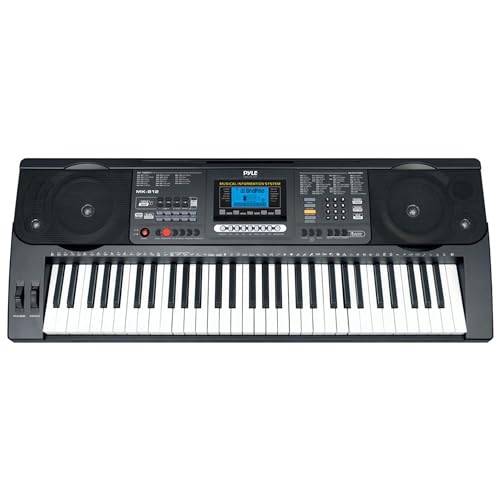 Pyle, Digital Musical Karaoke Portable Electronic Piano Includes Water-Resistant Case Bag Stool & Keyboard Stand (61 Keys), Stadard (PKBRD6151PB)