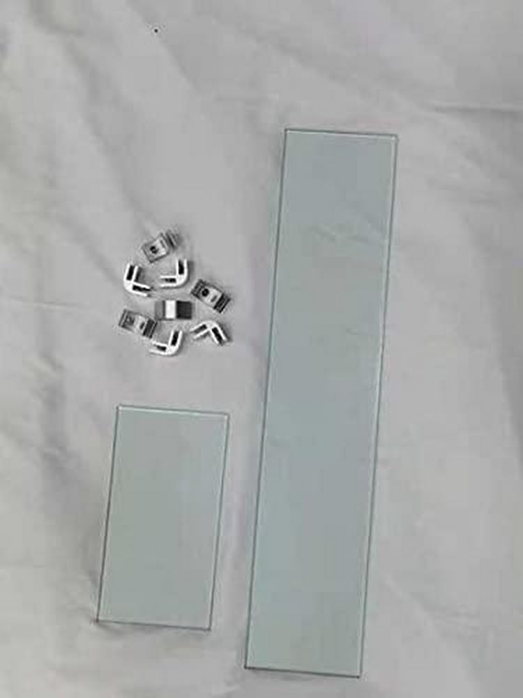 SereneLife Rectangular Clear Tempered Glass Guard with Aluminum Brackets - Replacement Part Used for SereneLife Model Number: SLFPTL