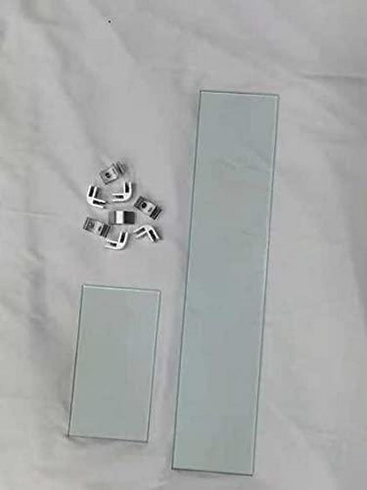 SereneLife Rectangular Clear Tempered Glass Guard with Aluminum Brackets - Replacement Part Used for SereneLife Model Number: SLFPTL