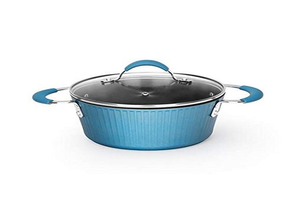 NutriChef Durable Sauce Pot with Lid - Non-stick High-Qualified Kitchen Cookware with See-Through Tempered Glass Lids, 1.7 Quarts, Works with Model: NCCW11DS, One size, Blue PRTNCCW11BDSP