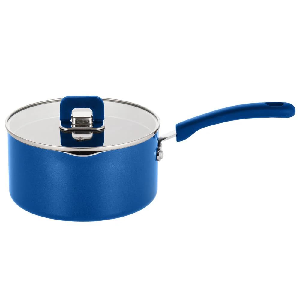 NutriChef Saucepan Pot with Lid-Non-Stick Stylish Kitchen Cookware with Foldable Knob, 3.1 Quart, Works with Model: NCCWSTKBUL (Blue), One Size
