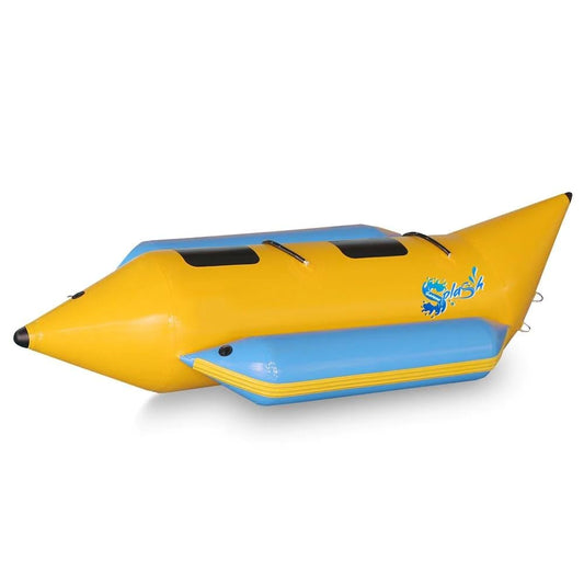 SereneLife Inflatable Floating Banana Boat, Towable Tube for Boating, Includes Storage Bag, Food Pump, and Repair Kit for 2-6 seaters