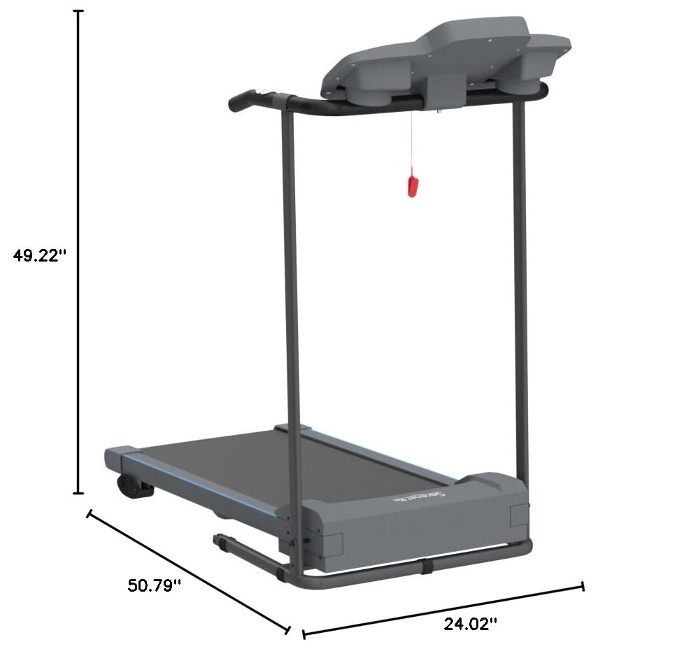 SereneLife - Electric Folding Treadmill Exercise Machine - Smart Compact Digital Workout Fitness Trainer w/ Bluetooth App Sync, Manual Incline Adjustment, For Walking, Running, Gym