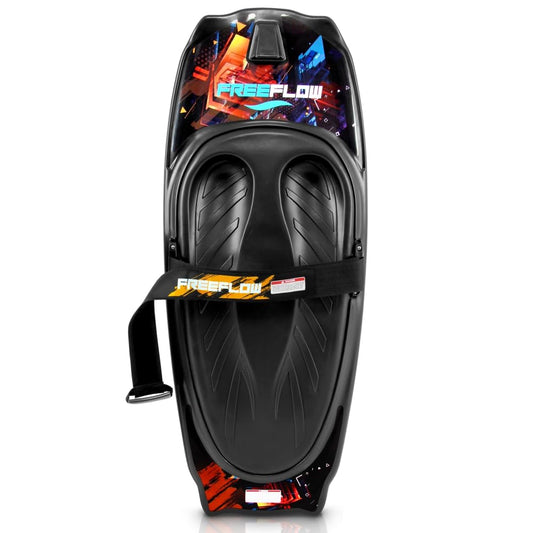SereneLife Water Sport Kneeboard with Hook for Kids & Adults, Kneeboard with Strap for Boating, Waterboarding, Kneeling Boogie Boarding, Knee Surfing, (SLKB20), Black, 50.0’’ x 20.0’’ x 4.5’’