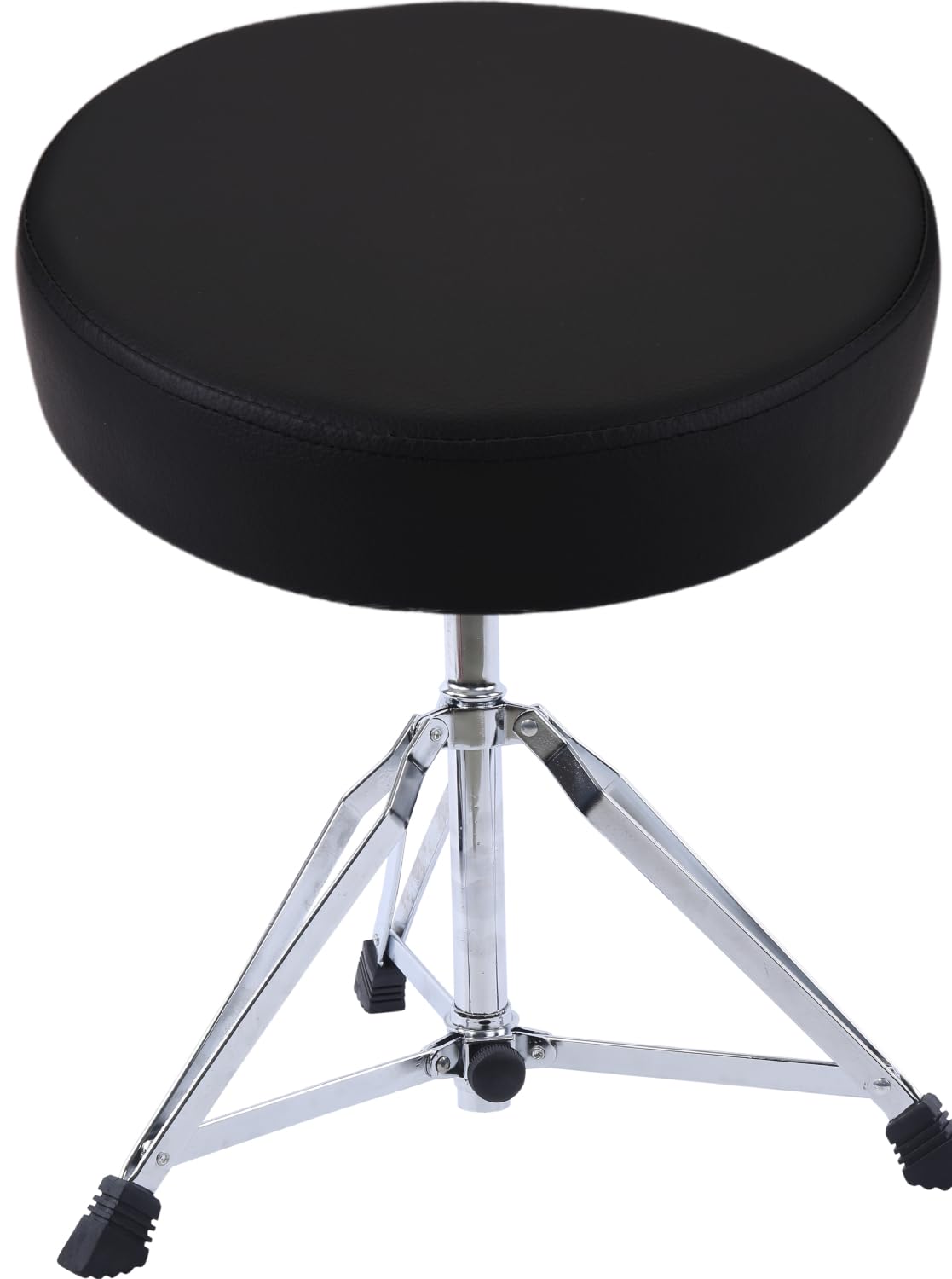 Pyle Adjustable Drum Throne Stool - Portable with Double-braced Tripod Legs, Foam-Cushioned Seat, Perfect for On Stage and in-Studio Use PSEATDRM28