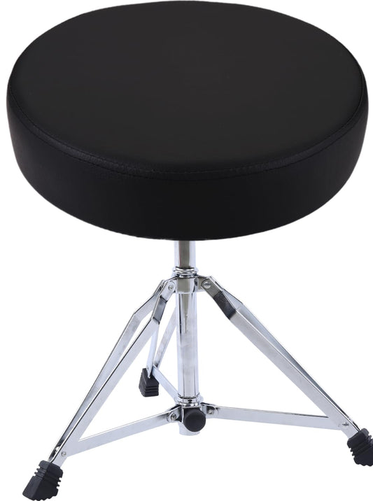 Pyle Adjustable Drum Throne Stool - Portable with Double-braced Tripod Legs, Foam-Cushioned Seat, Perfect for On Stage and in-Studio Use PSEATDRM28