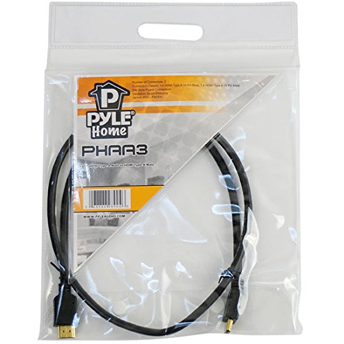 Pyle Home 3-Feet High Speed HDMI Cable - HDMI Adapter w/ 24K Gold-Plated Connectors,Quad-Shielding Insulation for TV, Blu-Ray, Digital Cable and Satellite Boxes, PlayStation 3, Xbox 360 and More PHAA3