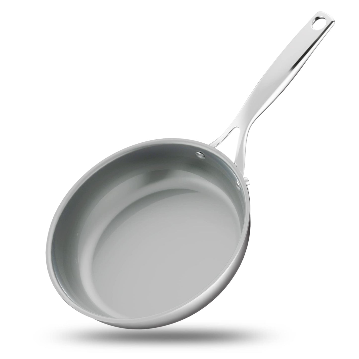 NutriChefKitchen Hollowed Cast Handles - Works w/ Model NCSSX45 9.5'' Large Fry Pan - PFOA/PFOS Free Stainless Steel Stain-Resistant Frying Pan Kitchen Cookware w/Durable Ceramic Non-Stick Coating