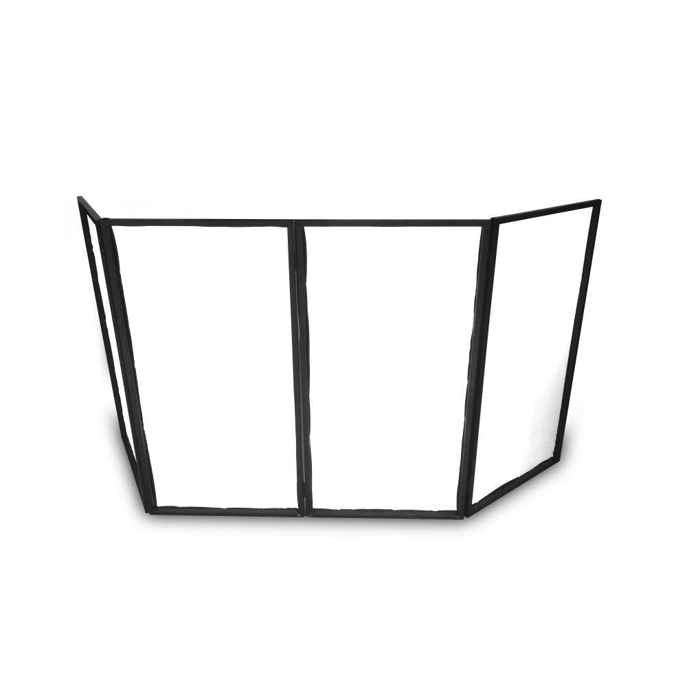 Pyle DJ Booth Foldable Cover Screen - Portable Event Facade Front Board Video Light Projector Display Scrim Panel with Folding Steel Frame Stand, Stretchable Material - PDJFAC12 (48"x24.2"x46" White)