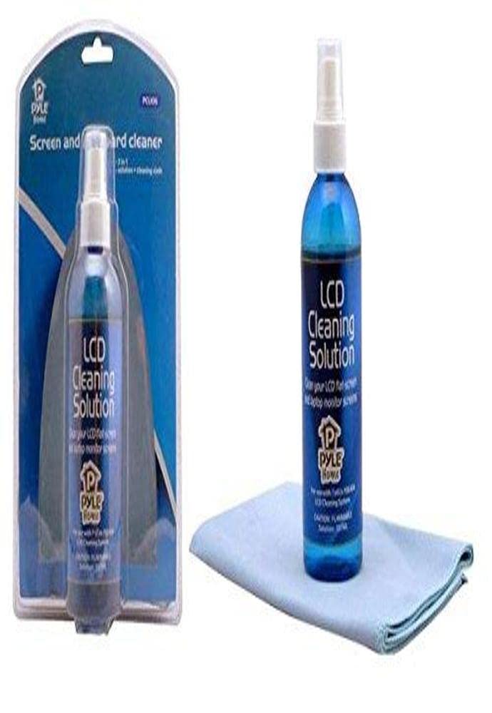 Pyle Home Computer LCD Screen Cleaning Kit - 207ml Cleaner Solution Spray Plus a Cleaning Cloth, Tool Cleans Phone, Keyboard, Laptop Surface, Plasma Flat TV Monitor, Macbook,Kindle,iPad, iPhone PCL106