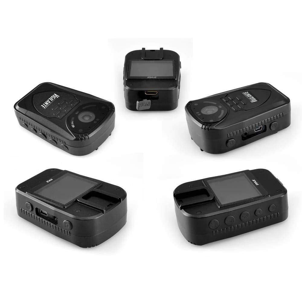 Pyle Wireless Camera, Compact Security Wireless Cams, Audio Video Recording, Night Vision, Rechargeable Batteries, Memory 16GB LCD Display, Splash Proof Water Resistant, Police Camera