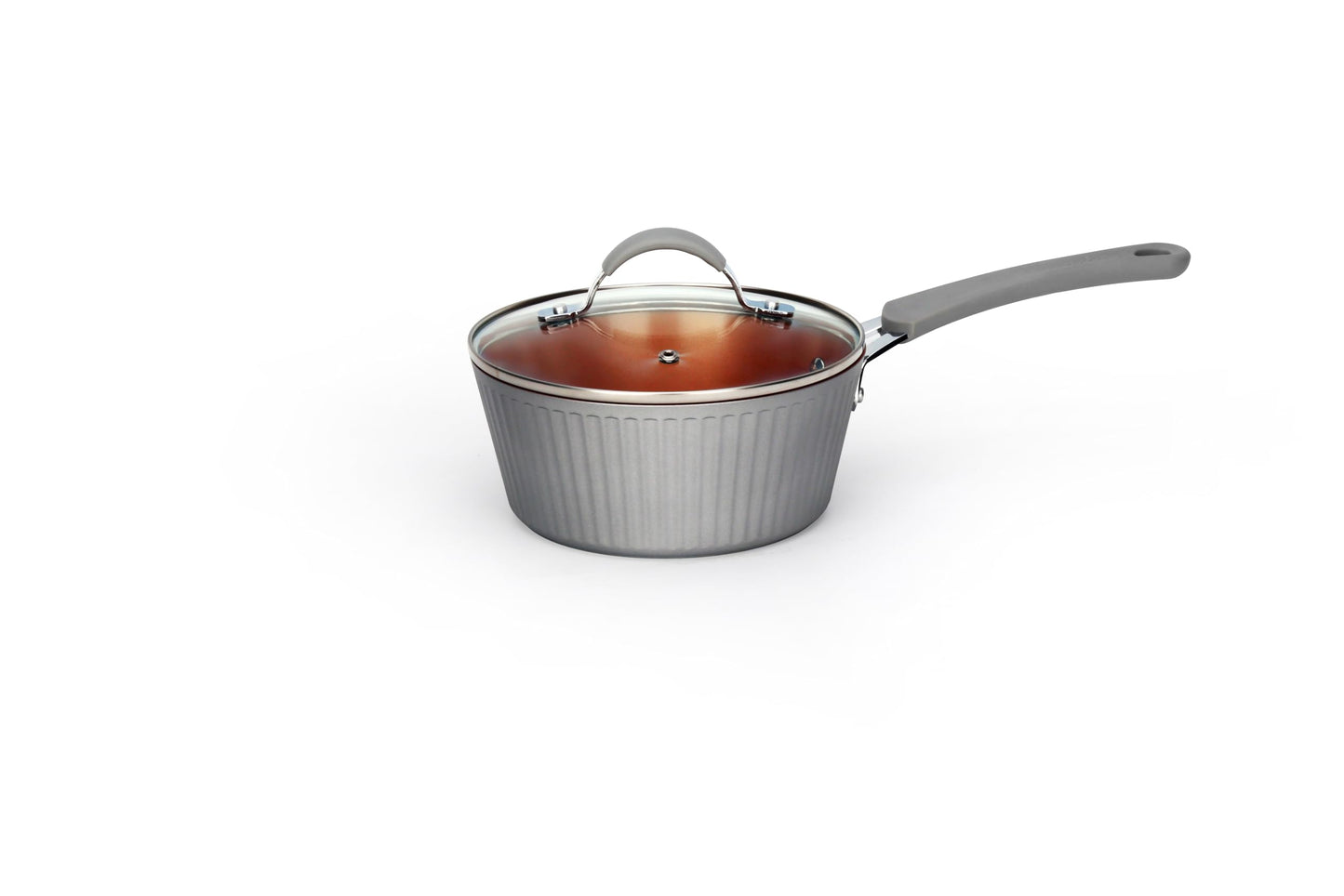 NutriChef Saucepan Pot with Lid- Stylish Kitchen Cookware with Elegant Lines Pattern, Non-Stick, 1.7 Quart (Works with Model: NCCW11GL)