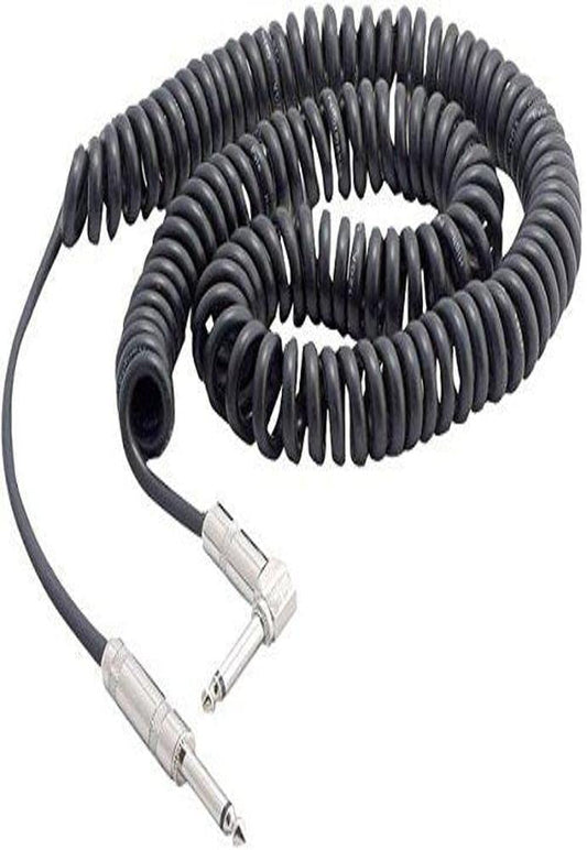 Pyle-Pro PCBLGF25 Coiled 1/4" Male To 1/4" Right Angle Male Guitar/Instrument/Phono Cable (25 Feet)