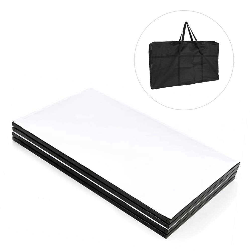 Pyle DJ Booth Foldable Cover Screen - Portable Event Facade Front Board Video Light Projector Display Scrim Panel with Folding Steel Frame Stand, Stretchable Material - PDJFAC12 (48"x24.2"x46" White)