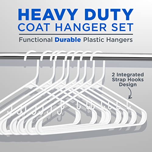 SereneLife 50 Pack Plastic Hangers, Non-Slip, Space-Saving Closet Organizers, Durable and Strong for Shirts, Sweaters, Hoodies, Kids Clothes & Dresses, Ultra-Thin, Lightweight